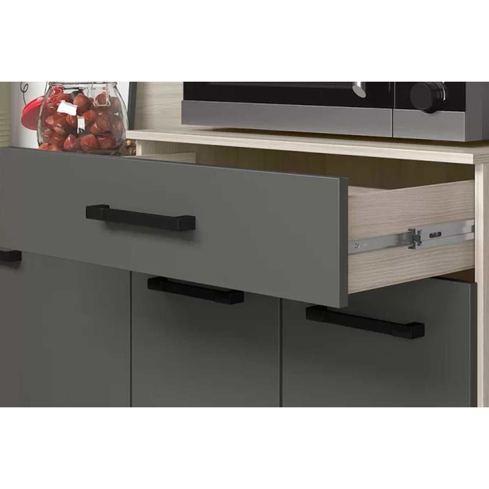 Mueble Cocina Bajo Mesada Aereos Kit Completo Yara Grafito Muebles