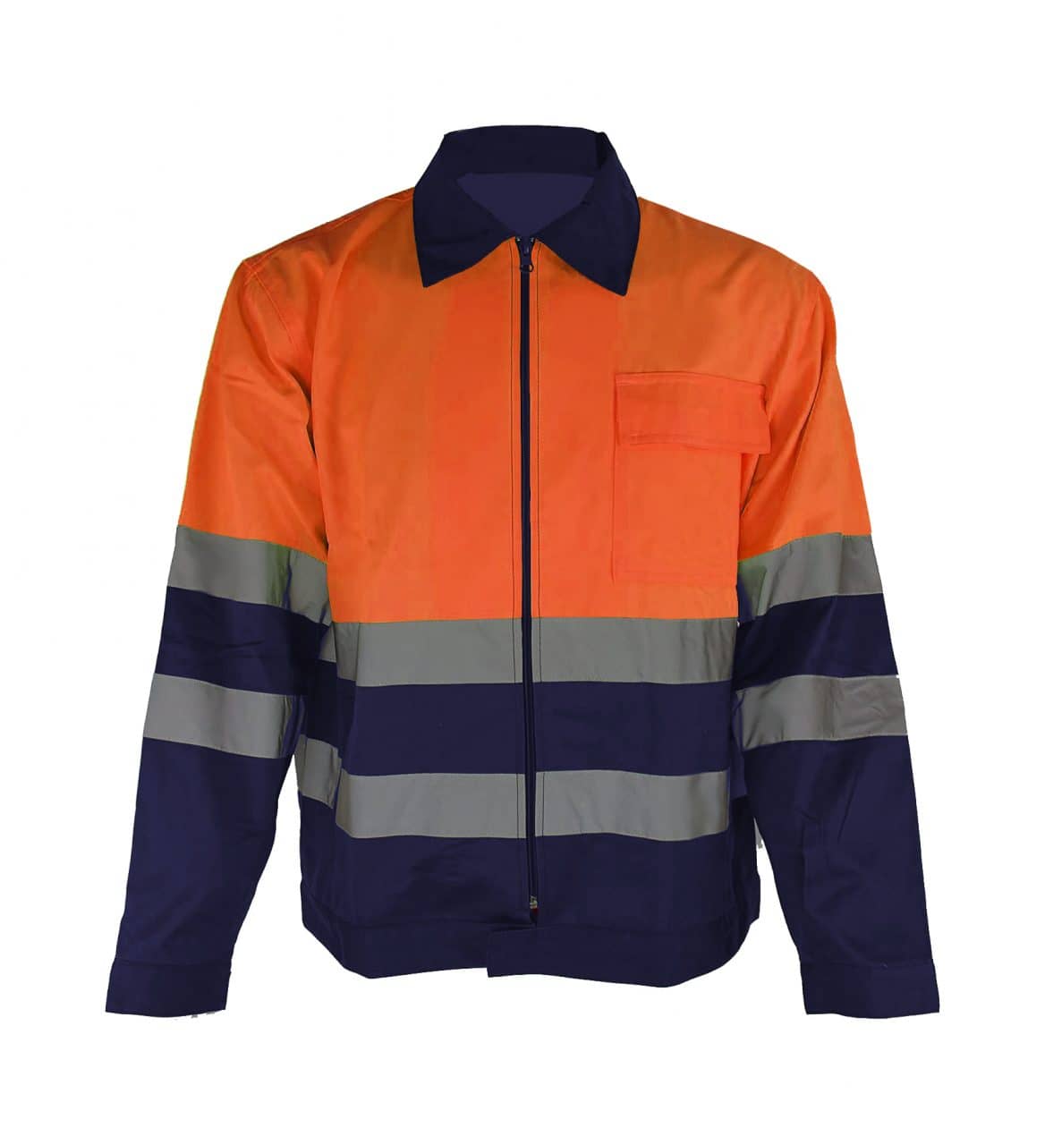 Camisa De Trabajo Naranja Y Azul Con Reflectivo MundoTrabajo