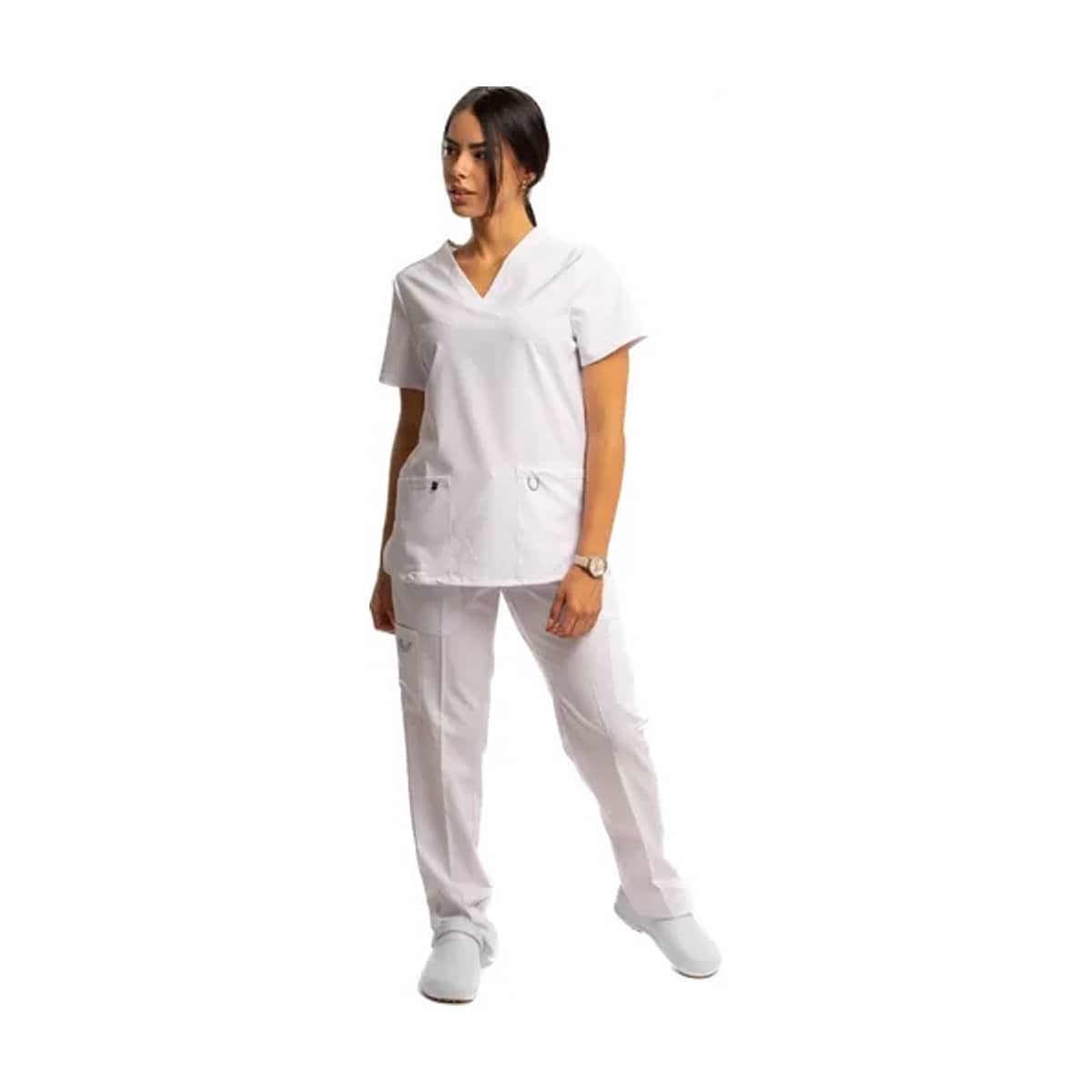 Conjunto M Dico Enfermero Dama Uniforme Elastizado Blanco Mundotrabajo