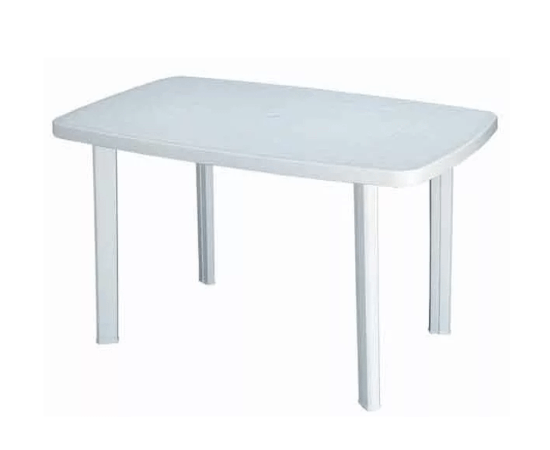 Mesa Rectangular Plástico Blanca 85x140cm MundoTrabajo