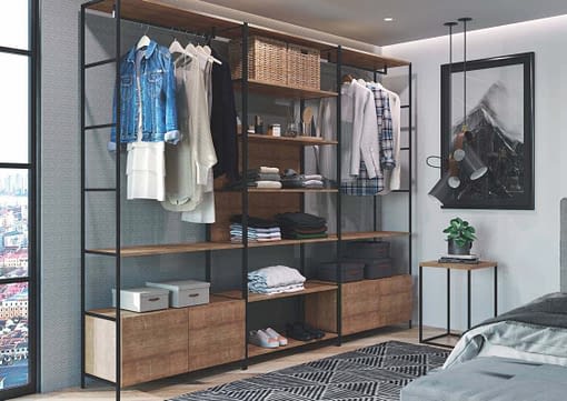 Estantería Armario Minimalista Madera Hierro - MundoTrabajo