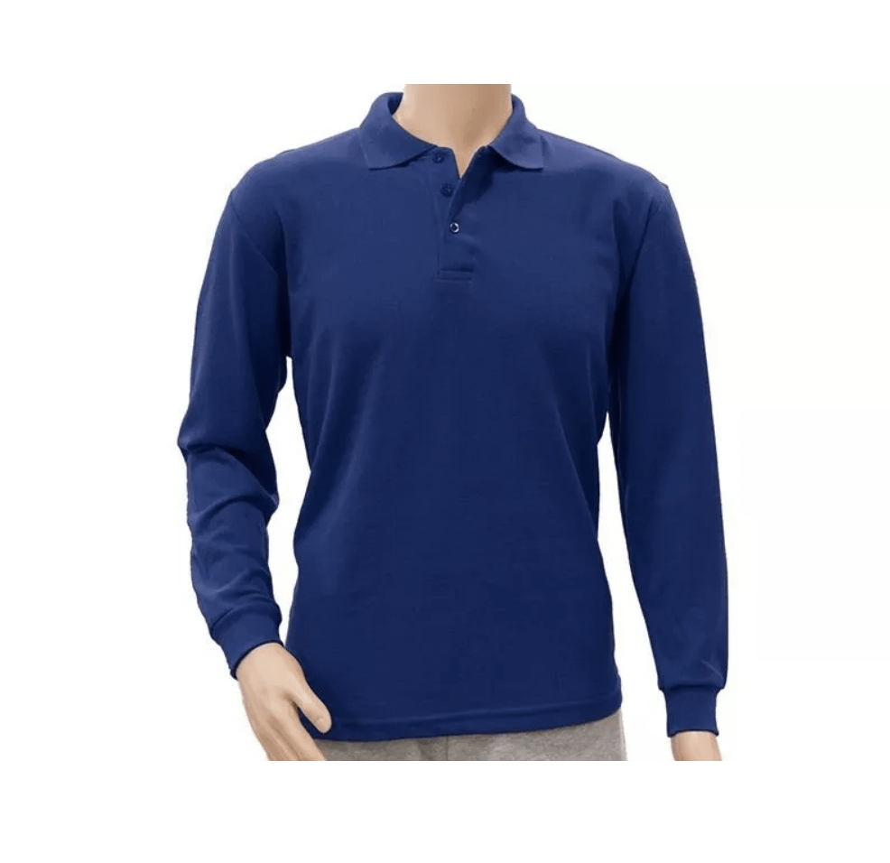 polo azul manga larga