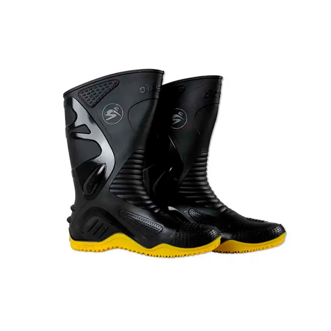 Bota Moto Lluvia Impermeable Motosafe Suela Amarilla - MundoTrabajo