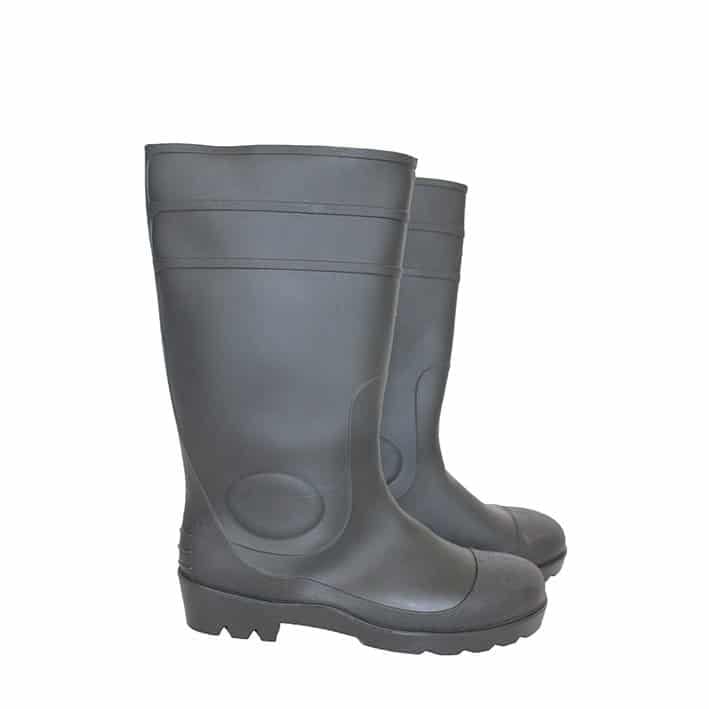 Bota Lluvia De PVC De Trabajo Con Puntera De Acero Negro - MundoTrabajo
