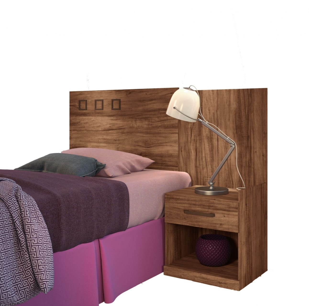 Respaldo Sommier 1 Plaza Cabecera Dormitorio Cama - Muebles Express