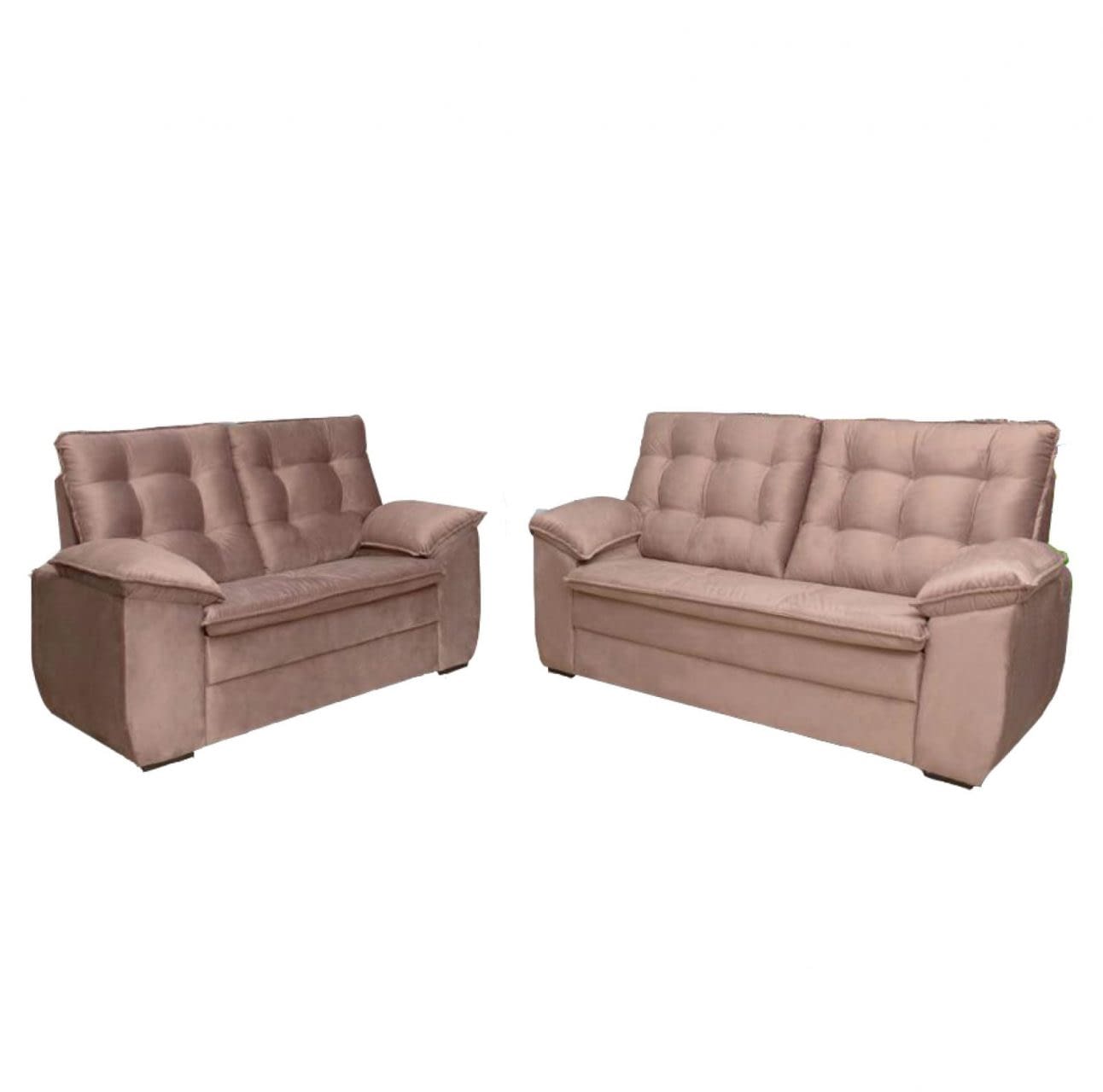 Juego De Living Sillon Sofa 3+2 Cuerpos En Tela Comedor - Muebles Express