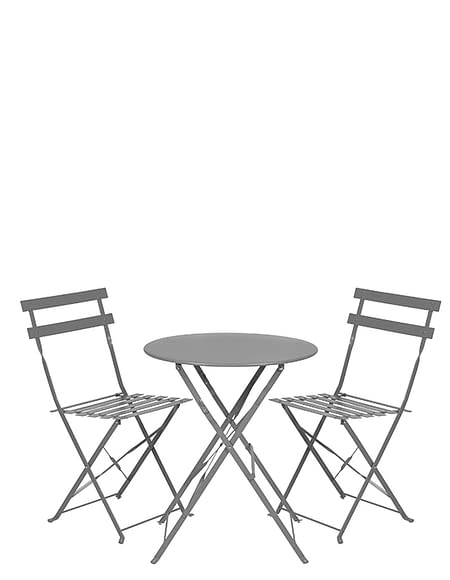 Juego 1 Mesa y 2 Sillas Plegable Exterior Bistró - Galvanizado - SAMIC