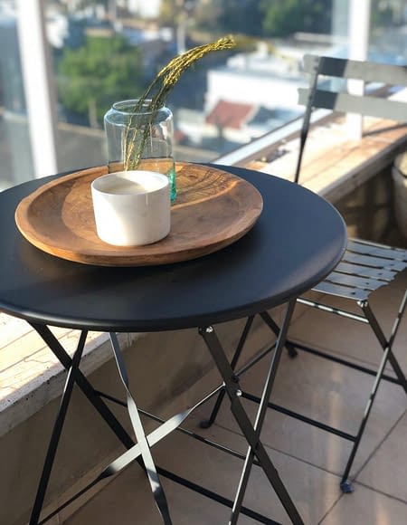 PREVENTA Juego 1 Mesa y 2 Sillas Plegable Exterior Bistró Negro - SAMIC