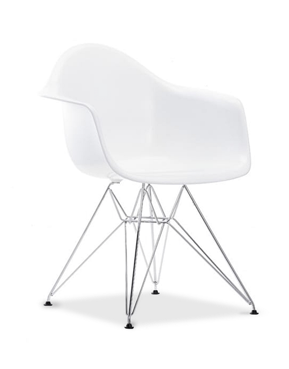 Silla Eames Apoya Brazo Blanca base Metal - SAMIC Uruguay