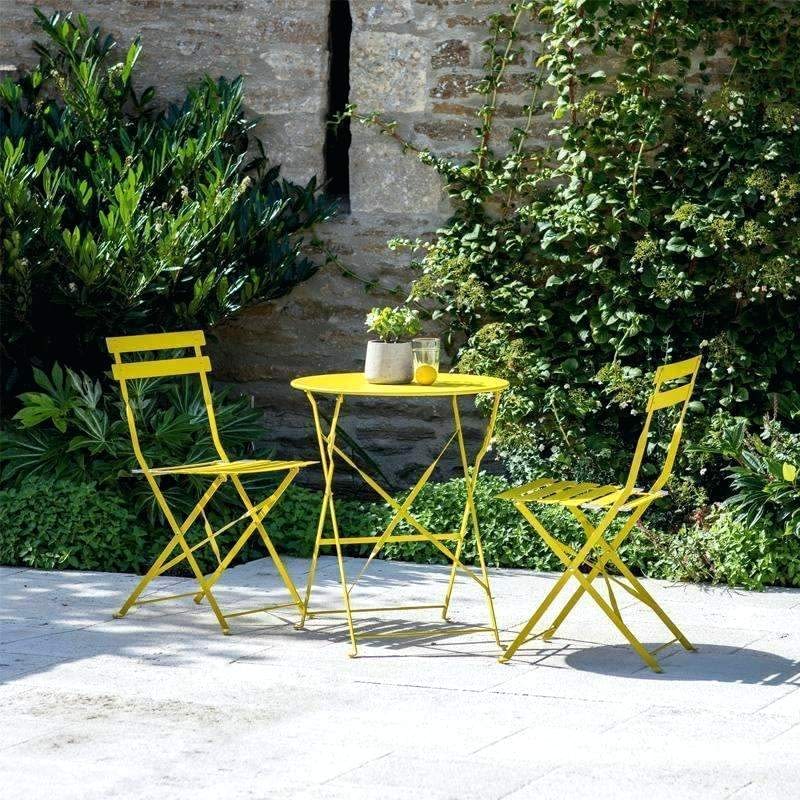 Juego 1 Mesa y 2 Sillas Plegable Exterior Bistró - Amarillo - SAMIC Uruguay