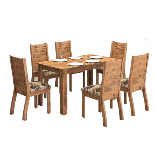 Juego Comedor Mesa 6 Sillas Tapizadas Italia - Muebles Express