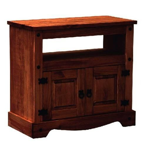 Rack Tv Mueble Linea Mexicana 2 Cajones Madera Maciza E016 Muebles Express