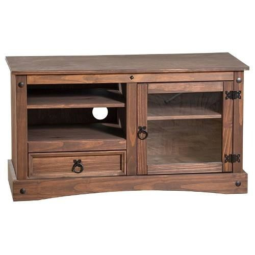 Rack Tv Mueble Linea Mexicana 1 Puerta 1 Cajon Nogal E091 Muebles Express