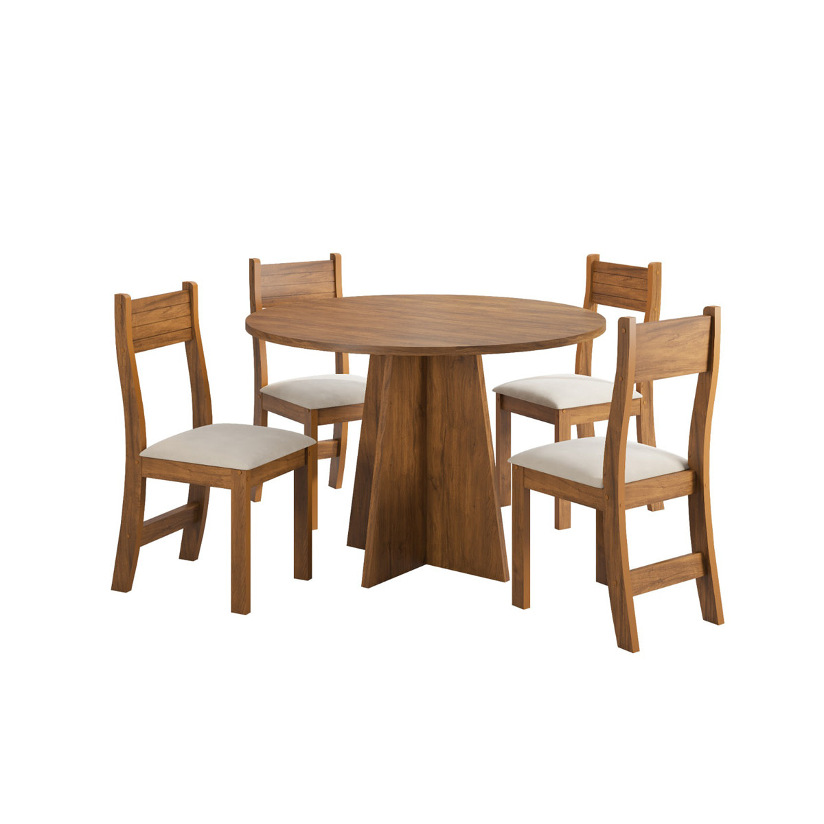  Juego de mesa de comedor de madera con 4 sillas