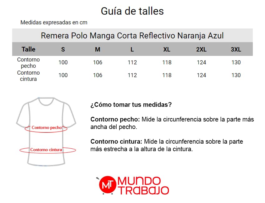 Remera Polo Manga Corta Reflectivo Naranja Azul