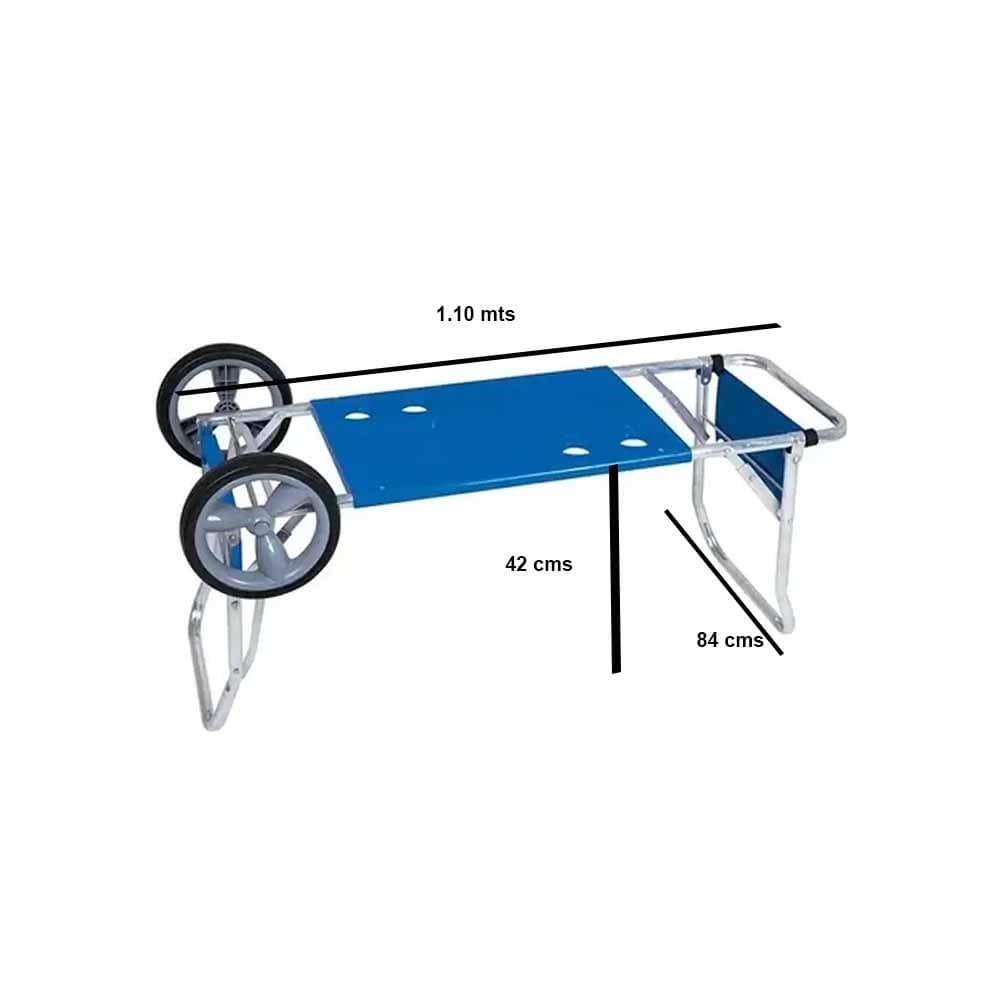 Combo Playa 2 Reposeras Aluminio Master Plus + Carro Mor - Imagen 2