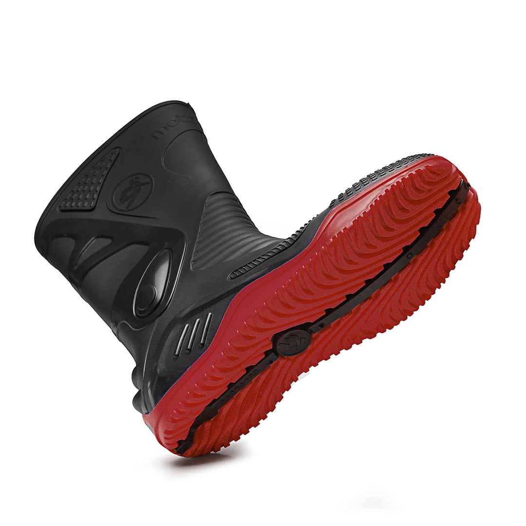 Bota Moto Lluvia Impermeable Motosafe Suela Roja - Imagen 4