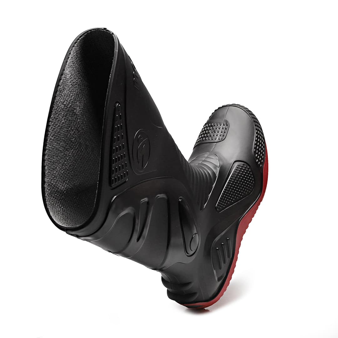 Bota Moto Lluvia Impermeable Motosafe Suela Roja - Imagen 5