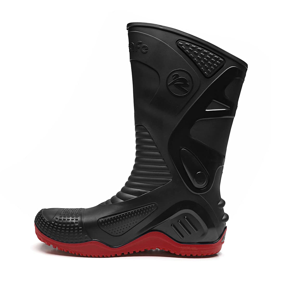 Bota Moto Lluvia Impermeable Motosafe Suela Roja - Imagen 6