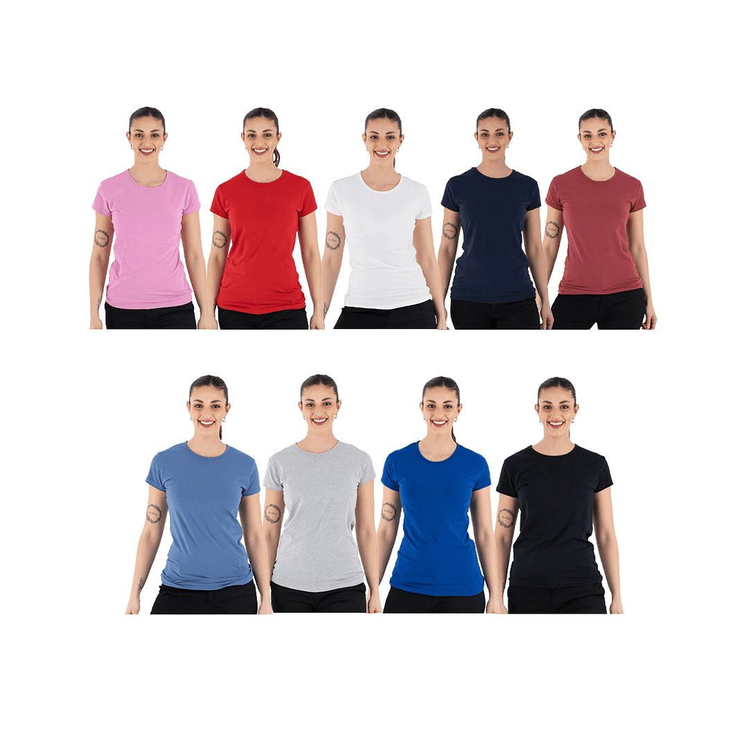 Remera Camiseta Dama Mujer Básica Manga Corta
