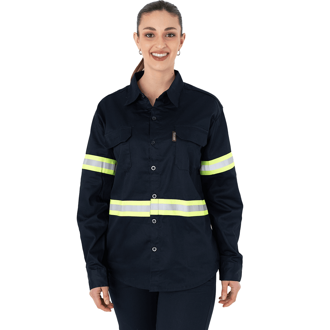 Camisa De Trabajo Hombre Negro Con Reflectivo - Imagen 14