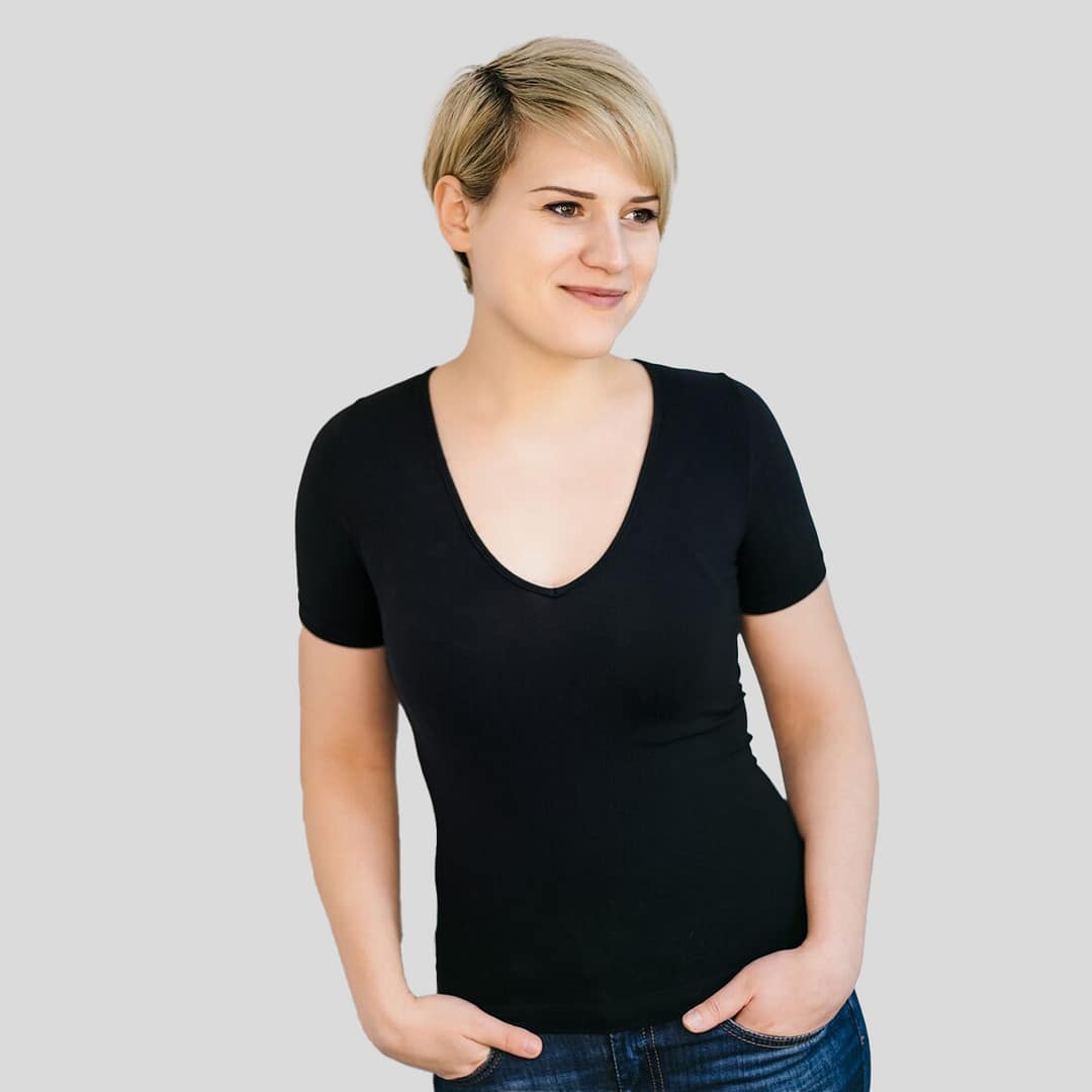 Remera Camiseta Dama Mujer Básica Manga Corta Escote En V - Imagen 5