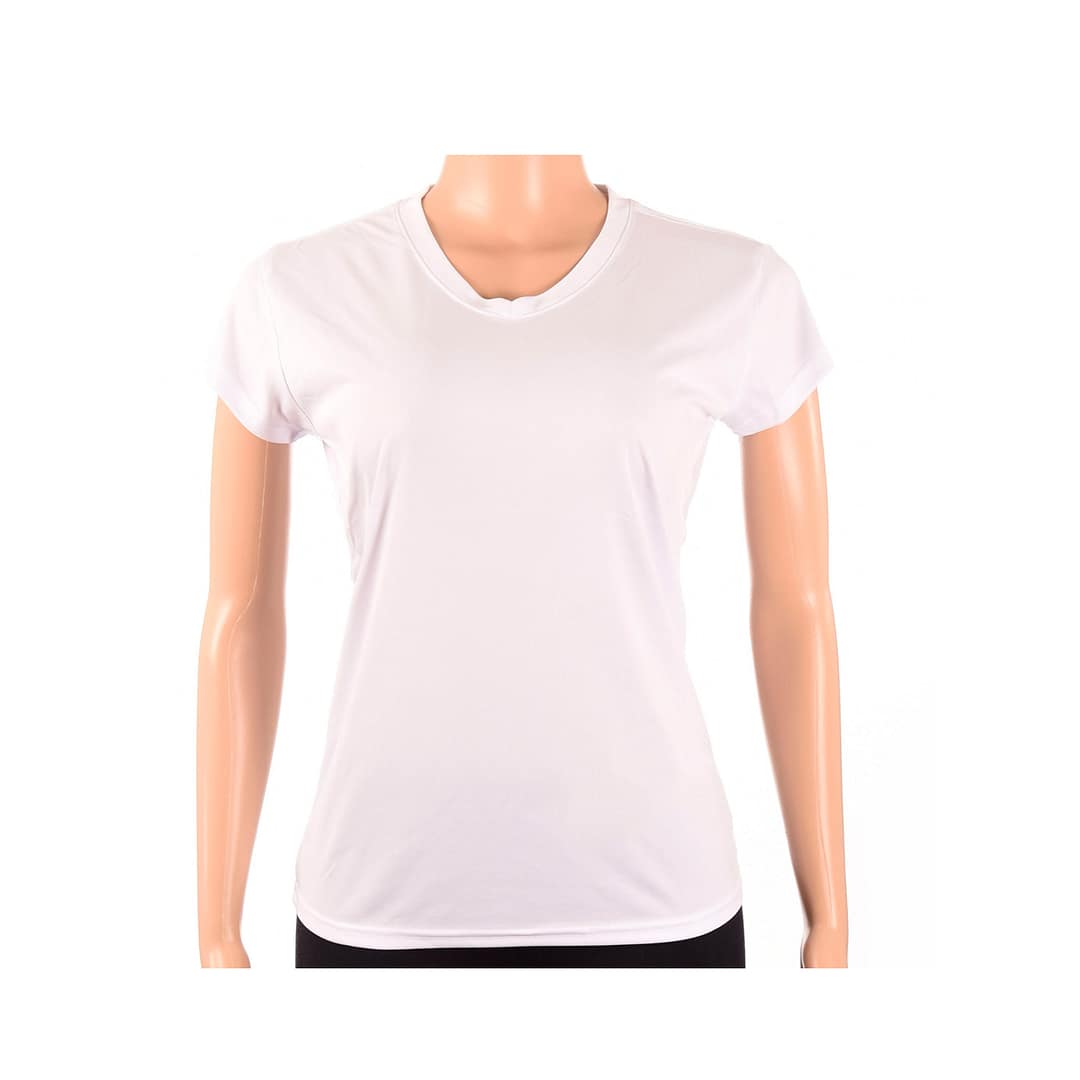 Png Playera Blanca Lisa Mujer Remera Dry Lady Escote En V Blanca