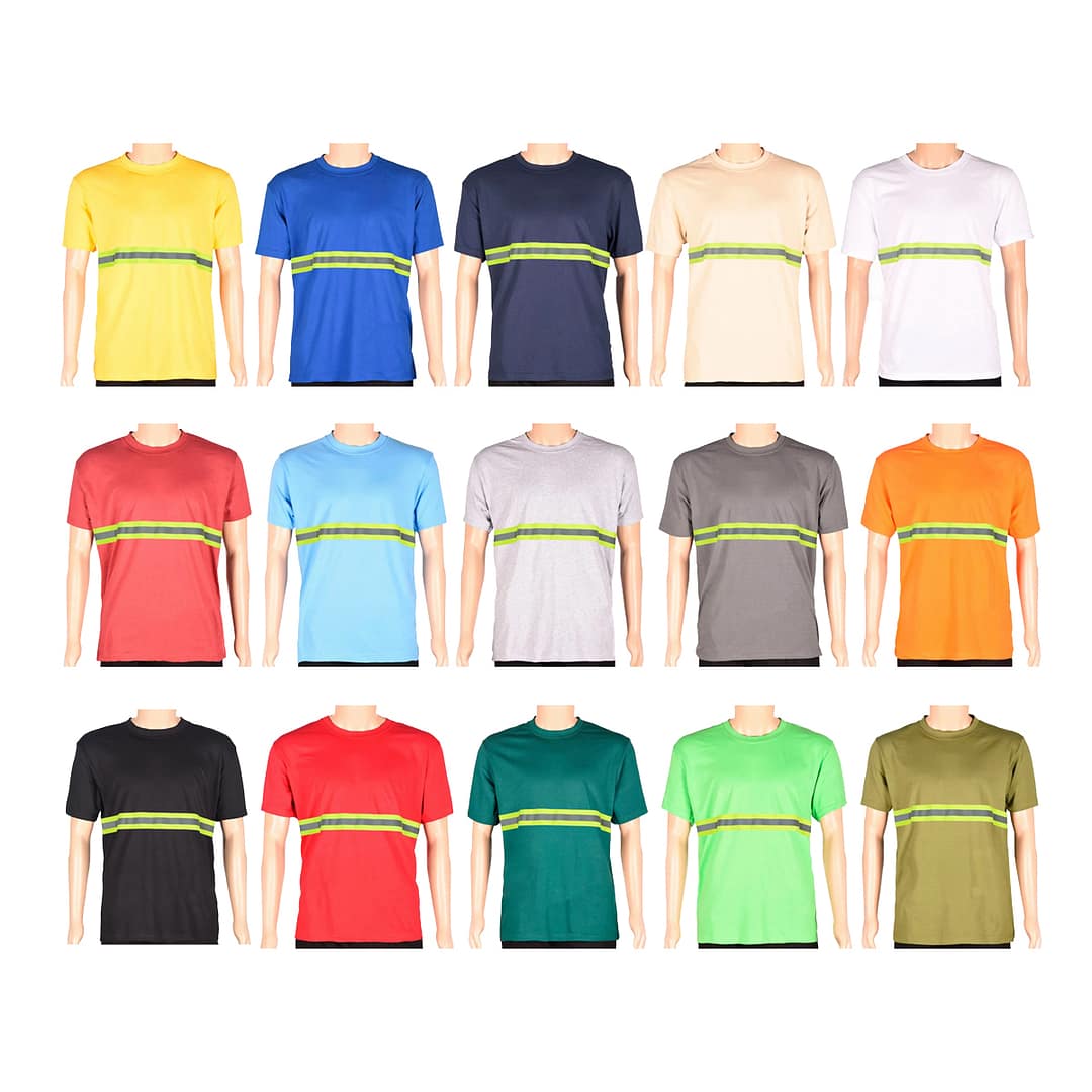 Remera Camiseta Básica Con Reflectivo Manga Corta