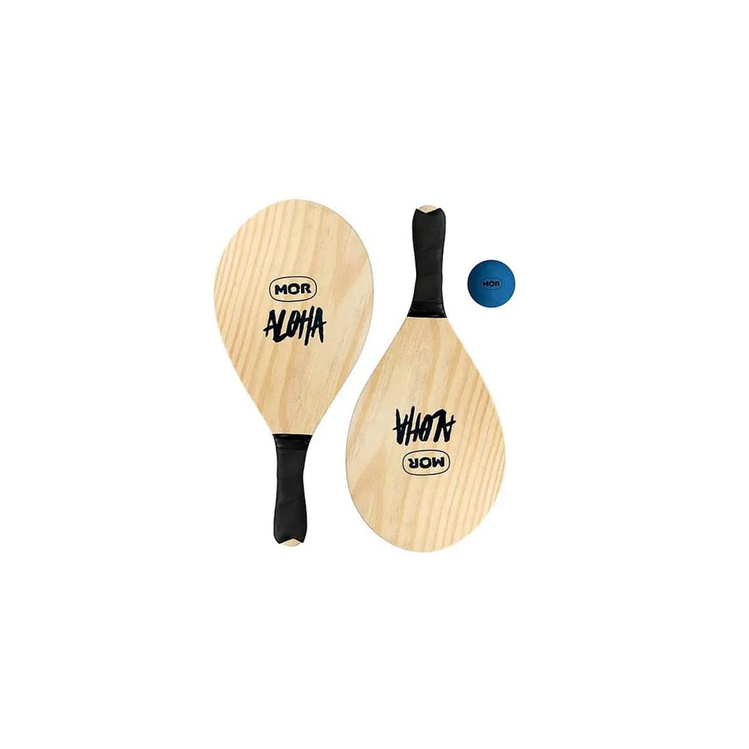 Kit Juego Paletas De Playa Madera Con Pelota Mor