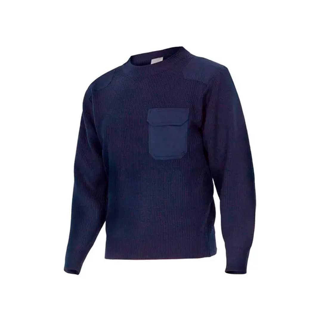 Buzo Tejido Hilo Abrigado Azul