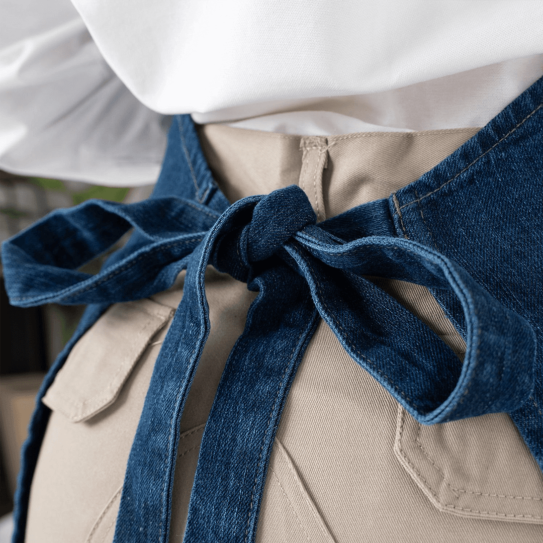 Delantal De Cocina Parrilla Jean Azul Unisex - Imagen 4
