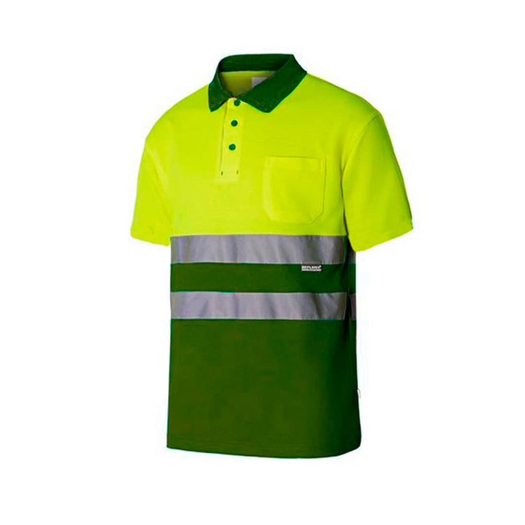 Remera Polo Manga Corta Reflectivo Verde Militar