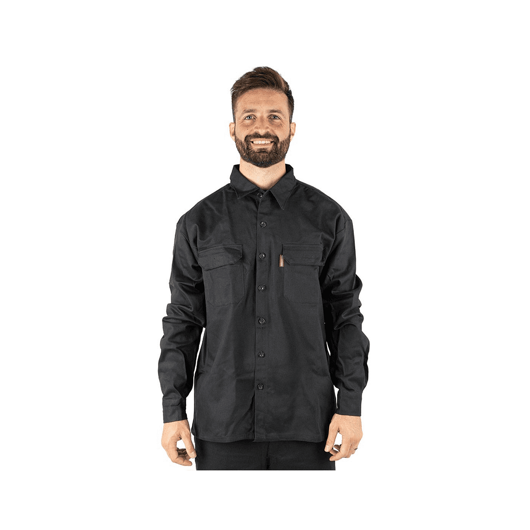 Mercadolibre Camisas De Hombre Talles Especiales Camisa Básica Trabajo  Hombre Negro Manga Larga MundoTrabajo