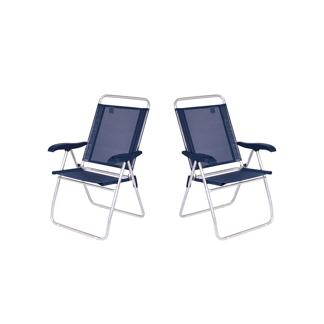 Silla Playa Reposera Aluminio Mor 4 Posiciones Boreal Pack 2