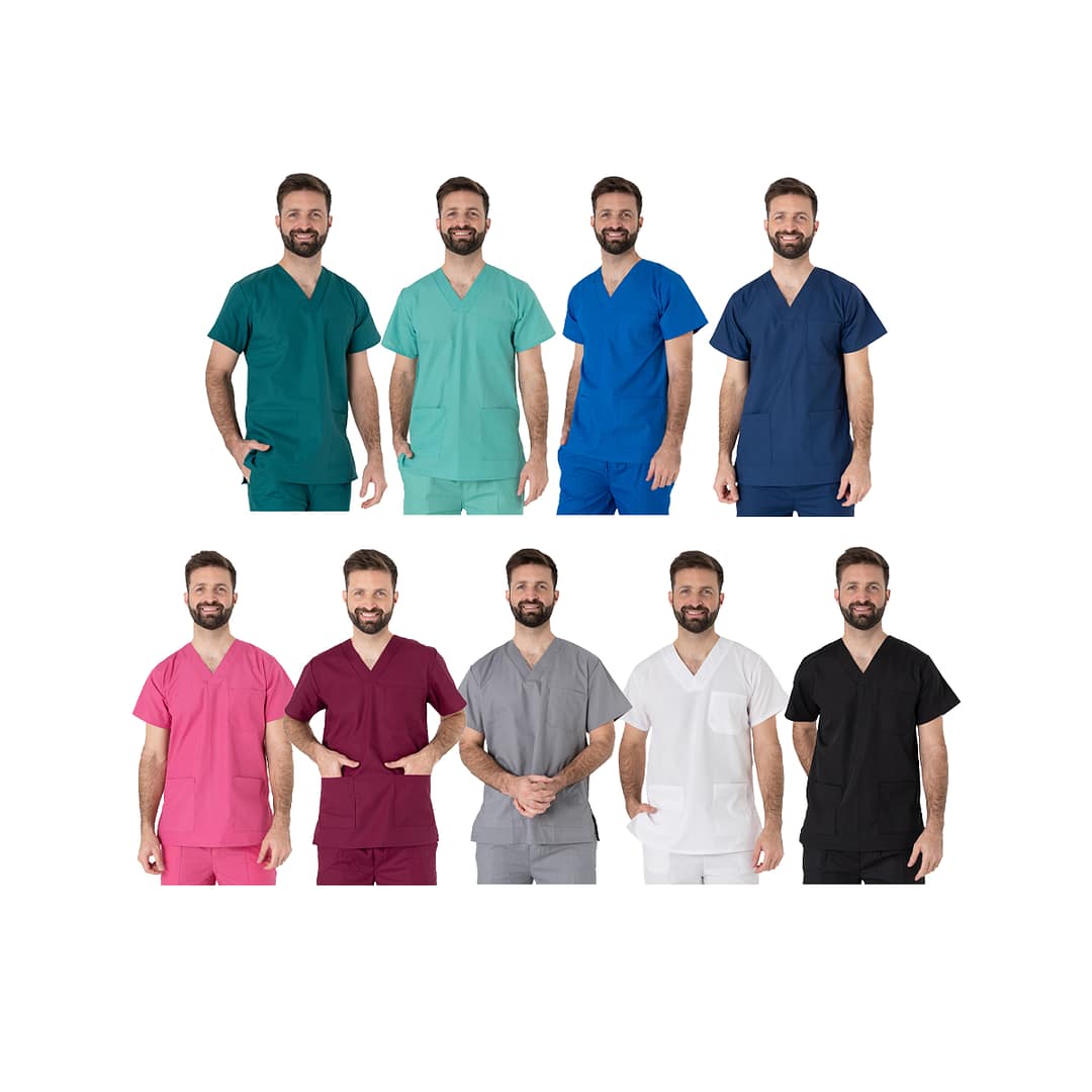 Casaca Médico Enfermero Manga Corta Uniforme Colores Varios