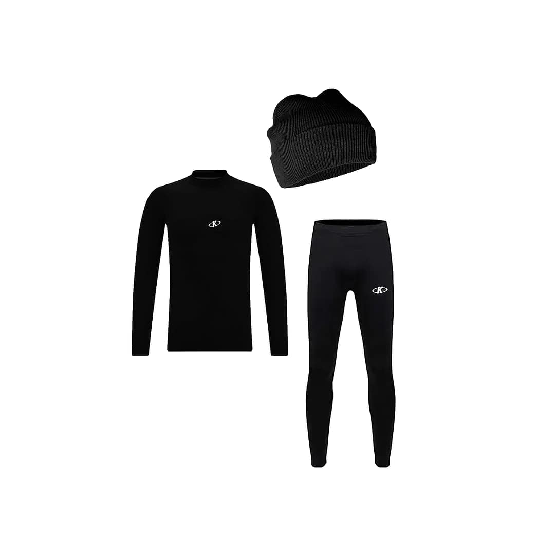 Conjunto Deportivo Térmico Camiseta Calza Larga Gorro