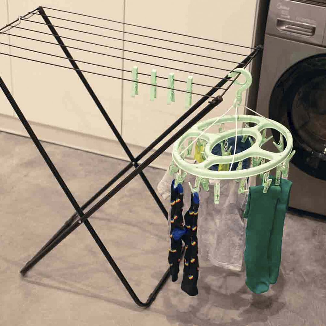 Tender Tendedero De Pie Acero 5.2 Mtrs Plegable Mor - Imagen 9