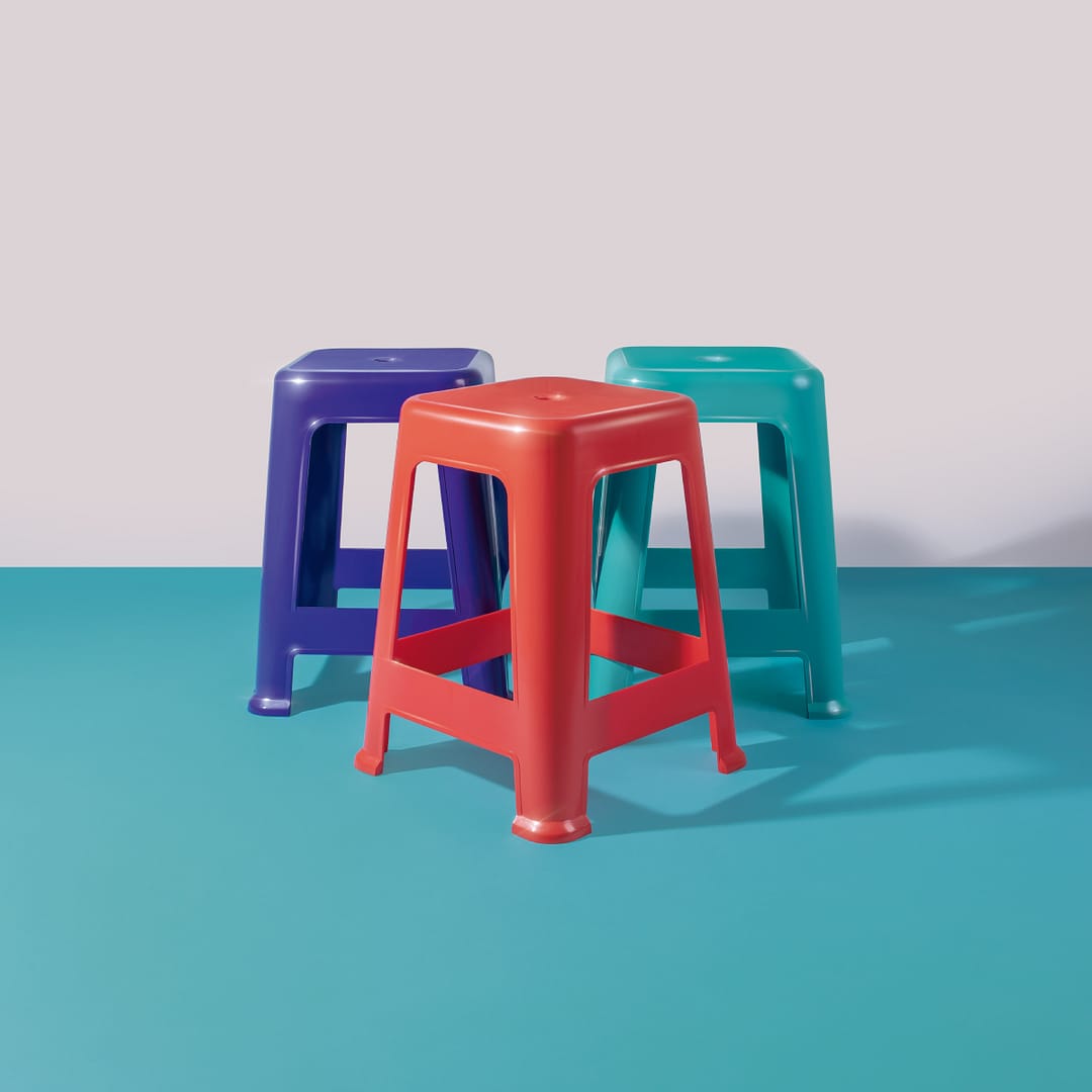 5 Bancos Banqueta Taburete Plástico Apilables Mor - Imagen 5