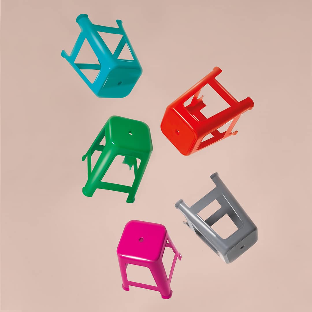 5 Bancos Banqueta Taburete Plástico Apilables Mor - Imagen 6