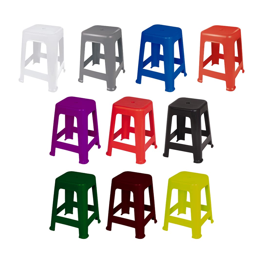 5 Bancos Banqueta Taburete Plástico Apilables Mor - Imagen 7