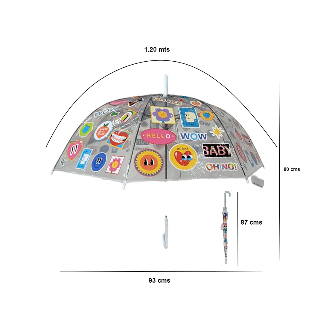 Paraguas Transparente Lluvia Hongo Sticker - Imagen 2