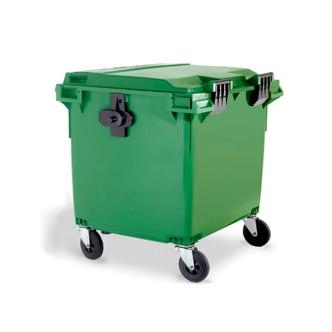 Contenedor Tacho Basura Residuos 1100 Ltrs Tapa Y Ruedas - Imagen 3