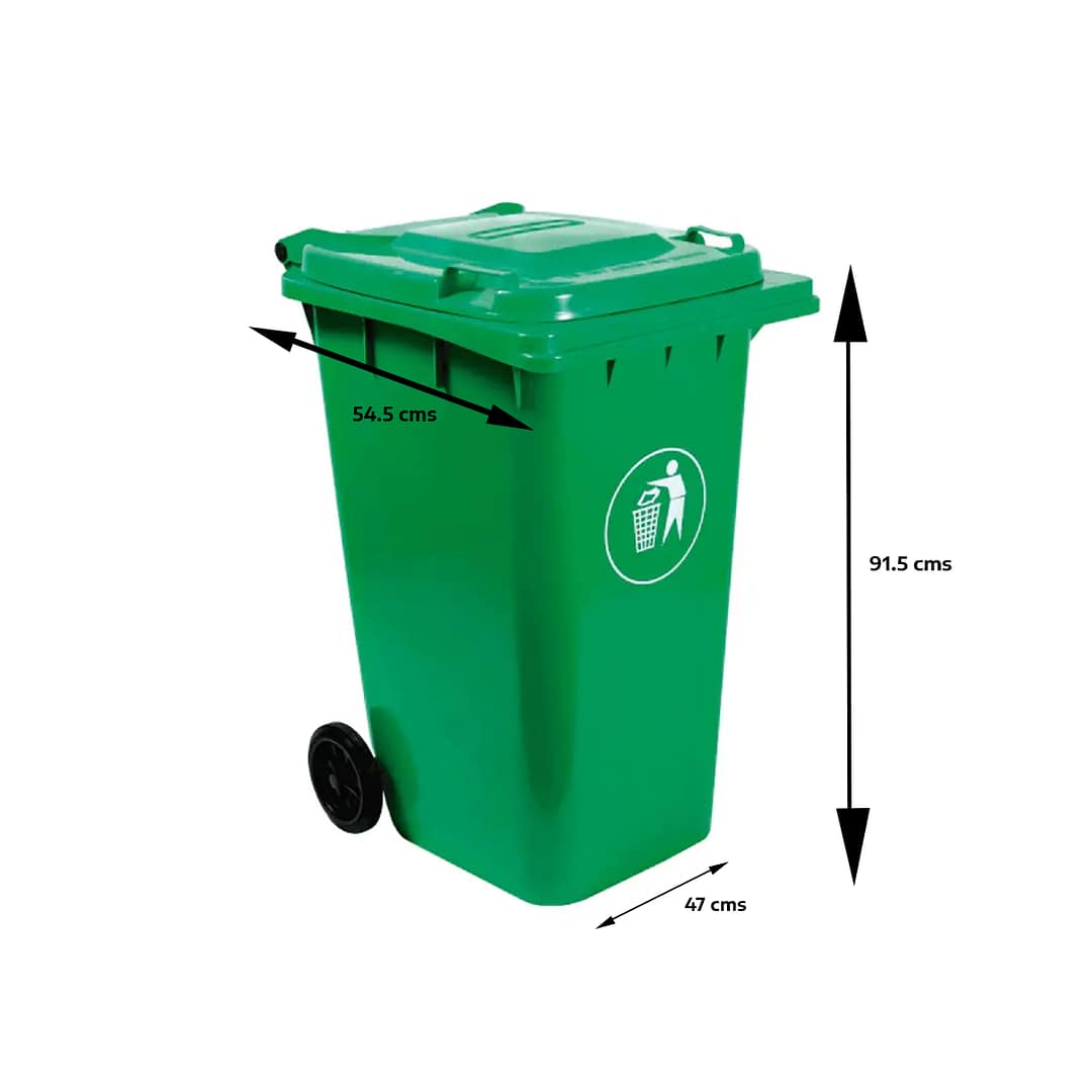 Contenedor Tacho Basura Residuos 120 Ltrs Tapa Y Ruedas - Imagen 2