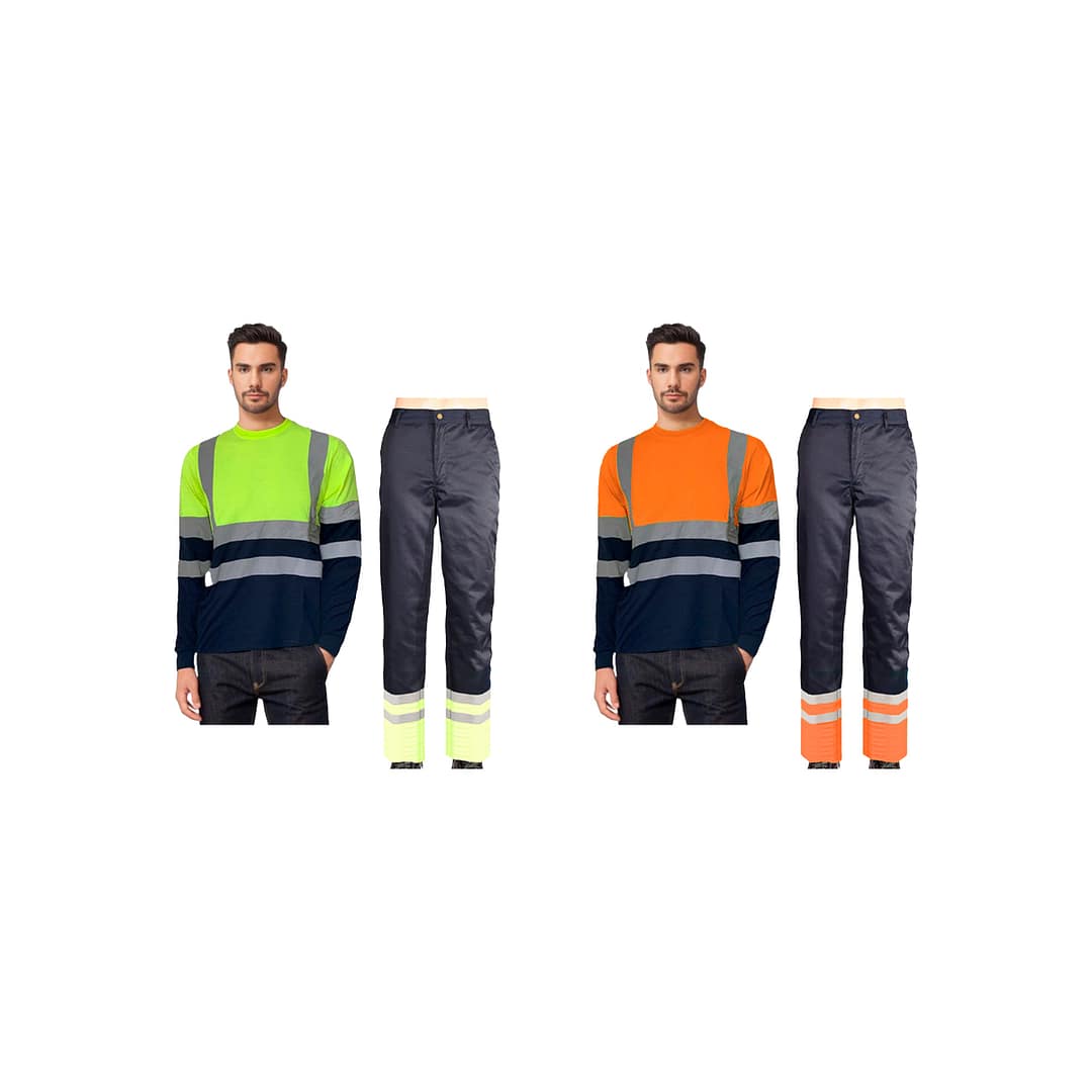 Equipo De Trabajo Remera Básica Pantalón Reflectivo Bicolor
