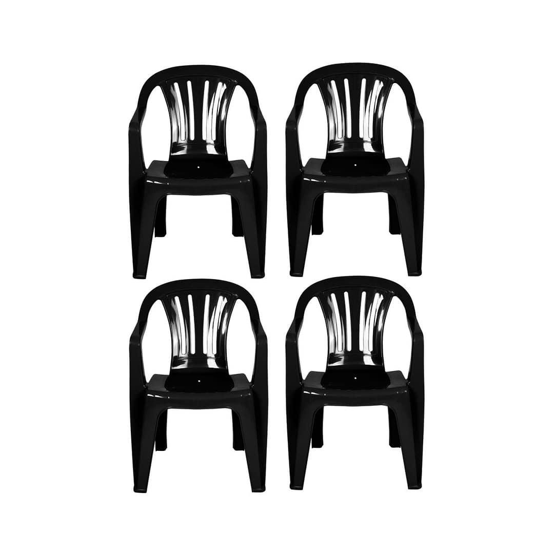 Silla Plástico Mor Reforzada Con Posabrazo Bela Vista Pack 4 - Imagen 3