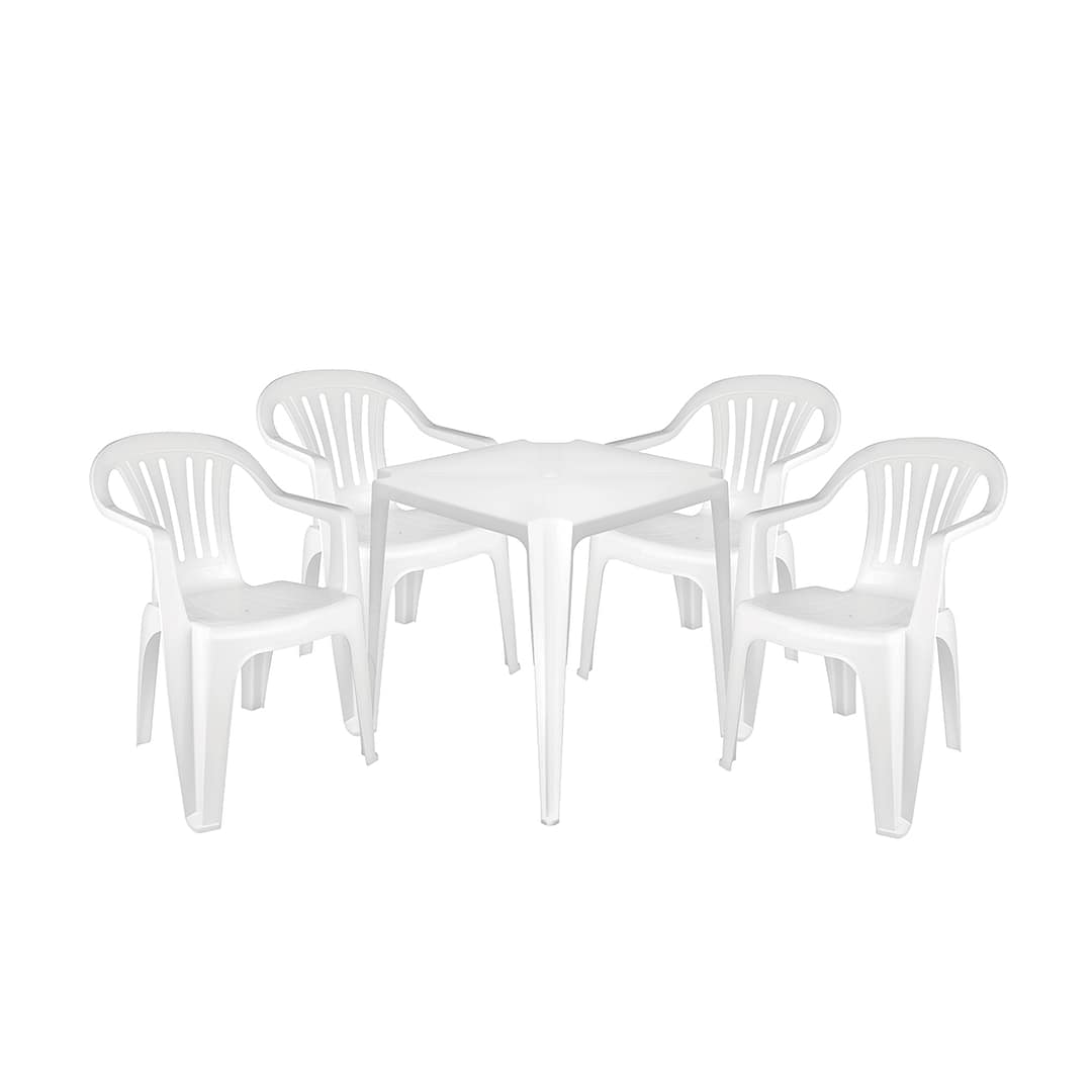 Juego Jardin Plástico Pvc Mor Set Mesa 4 Sillas Bela Vista - Imagen 4