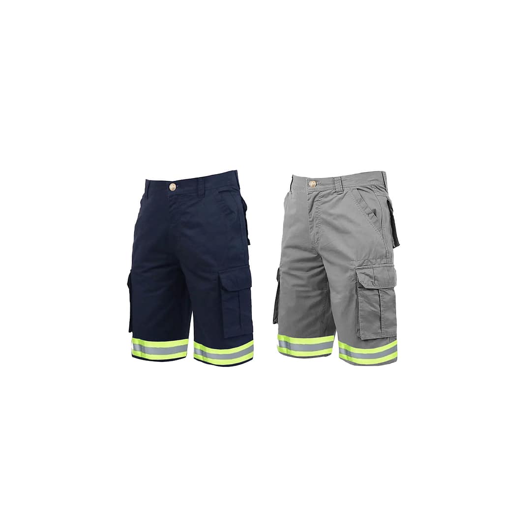 Bermuda De Trabajo Cargo Con Reflectivo Pack X2