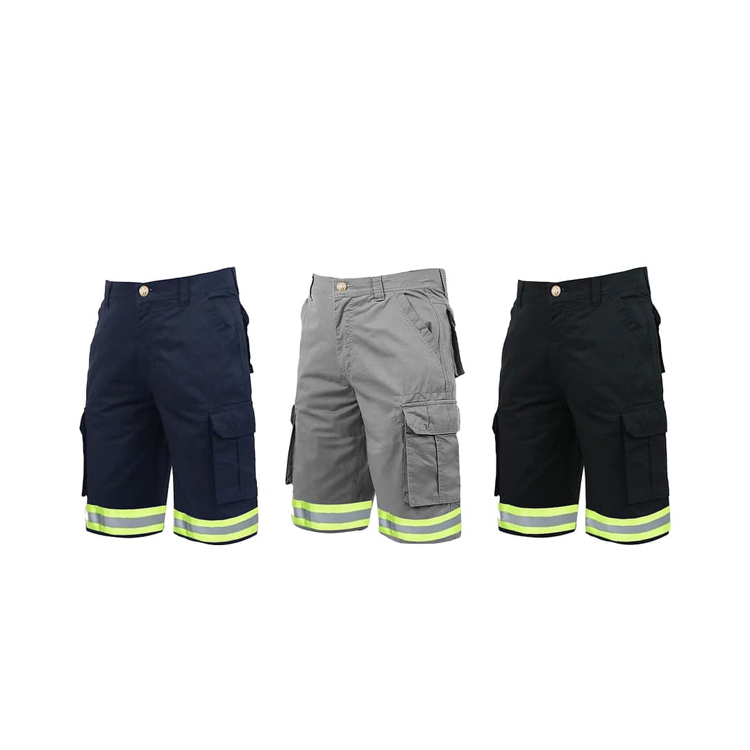 Bermuda Hombre De Trabajo Cargo Industrial Con Reflectivo