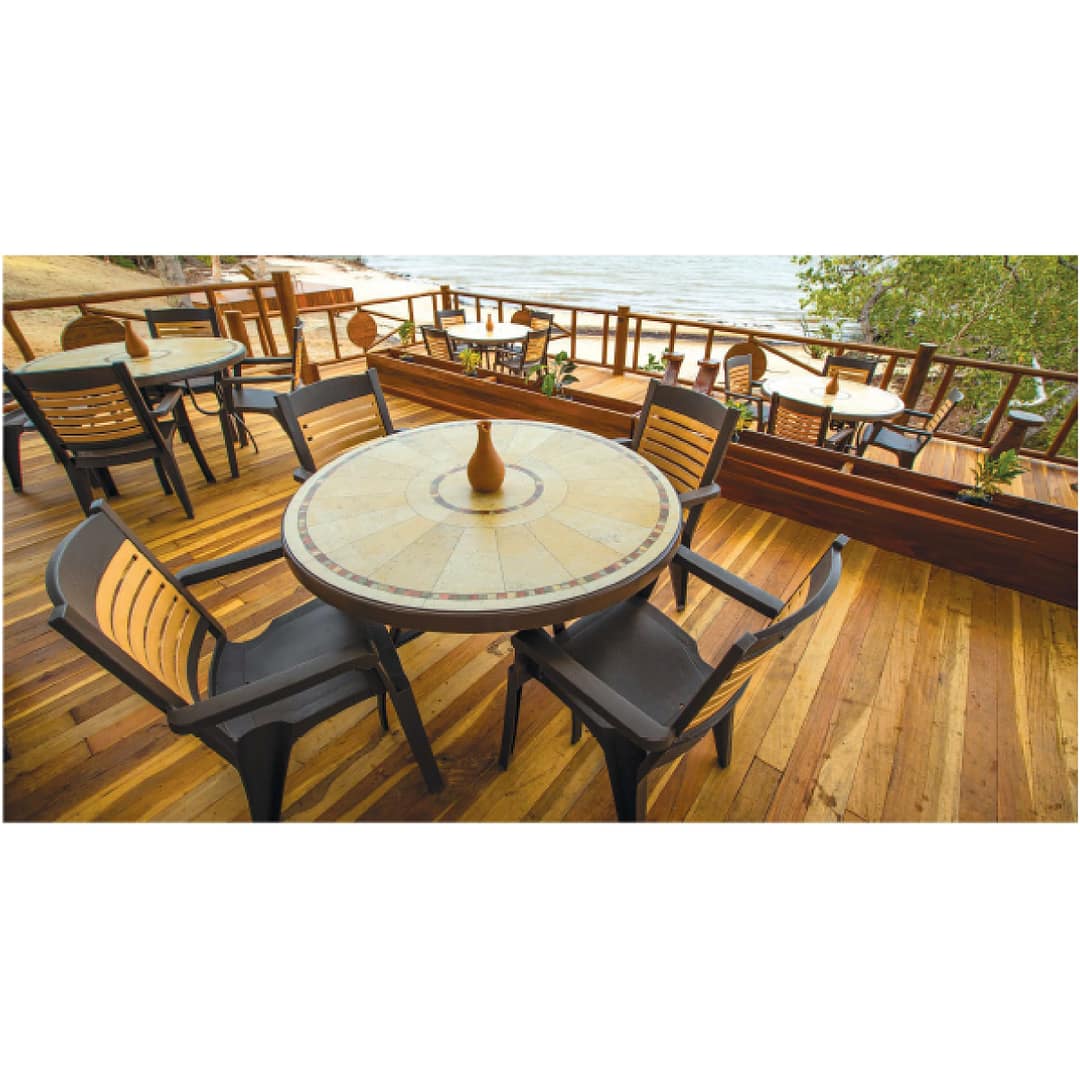 Mesa De Plástico Jardín Patas Desmontables Hawai Grosfillex - Imagen 6