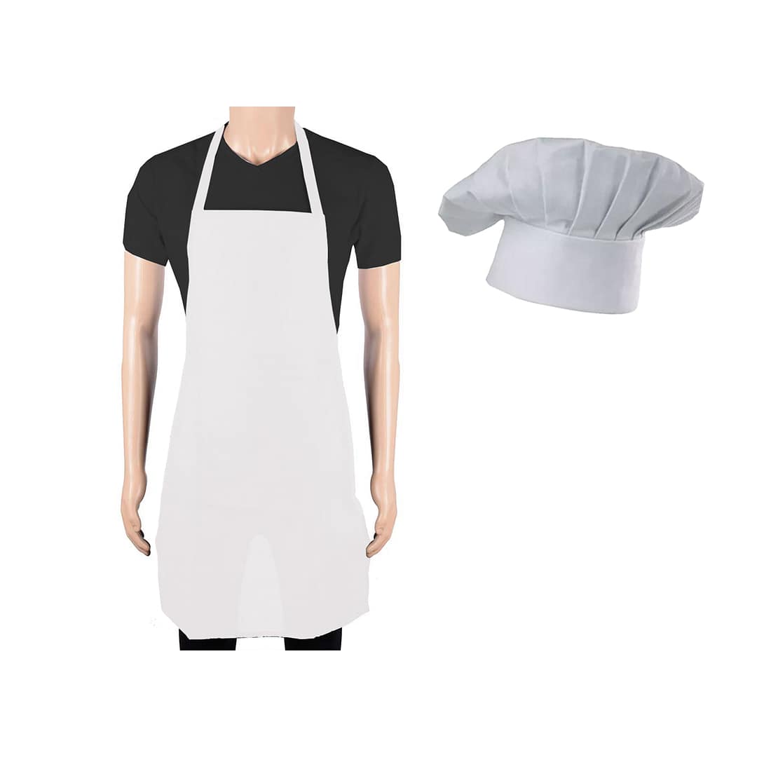Set 1 Delantal De Cocina + 1 Gorro Cofia Excelente Calidad - Imagen 3